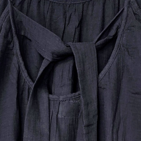 SOL ANGELES Women's Gauzy Cotton Maxi Dress with Side Pockets in BLACK, M/L - Picture 8 of 11